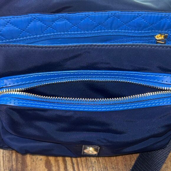 Tory Burch Perry nylon shoulder/crossbody purse bag blue colorblock - Picture 10 of 12